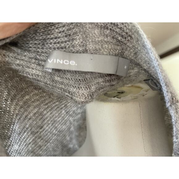 Vince Women’s Gray Wool Cashmere Drape Open Front Cardigan Sweater Size M - Picture 5 of 6